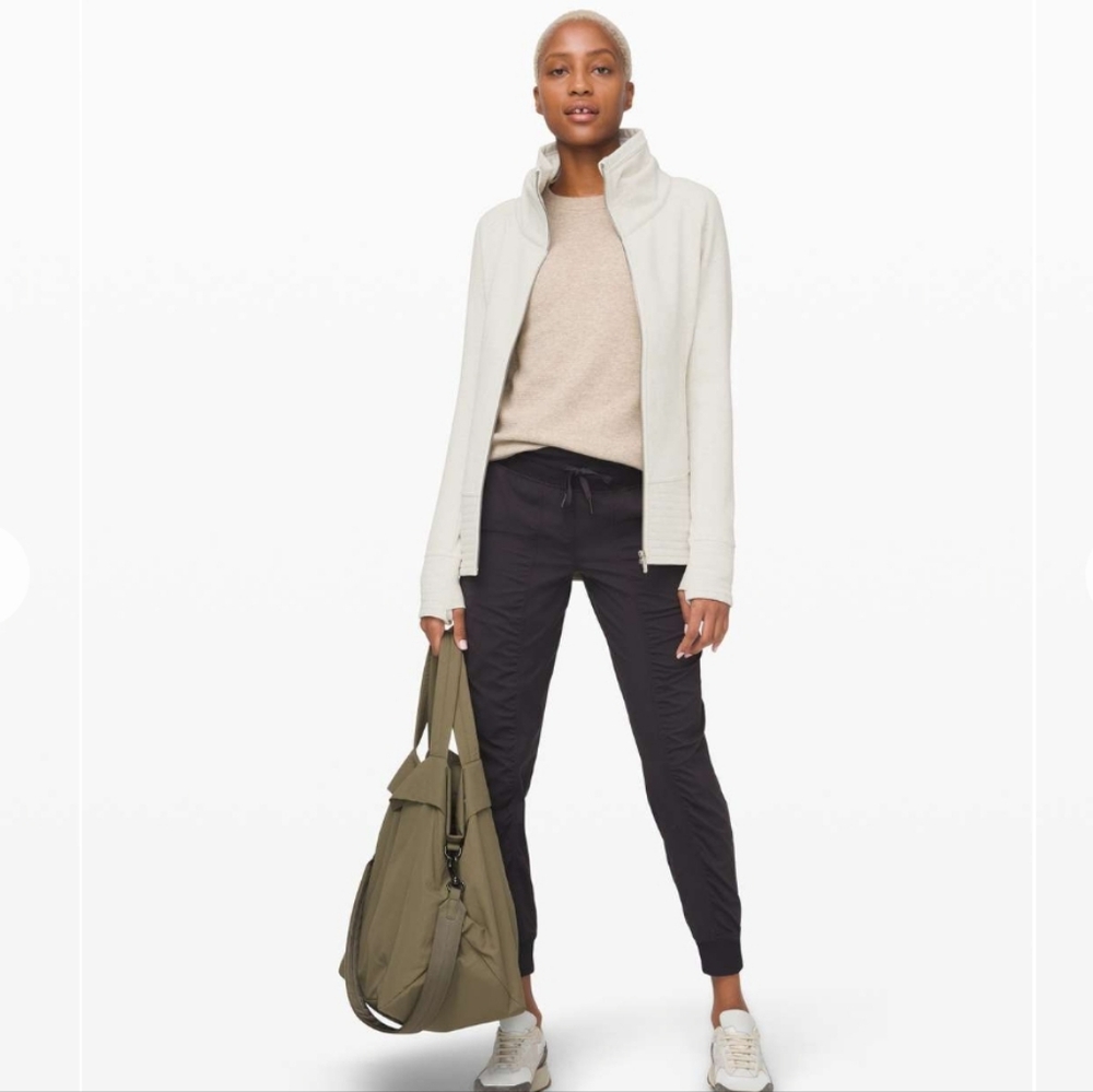 Lululemon Radiant Funnel Neck Jacket, Heathered Ivory. Pristine. Small.